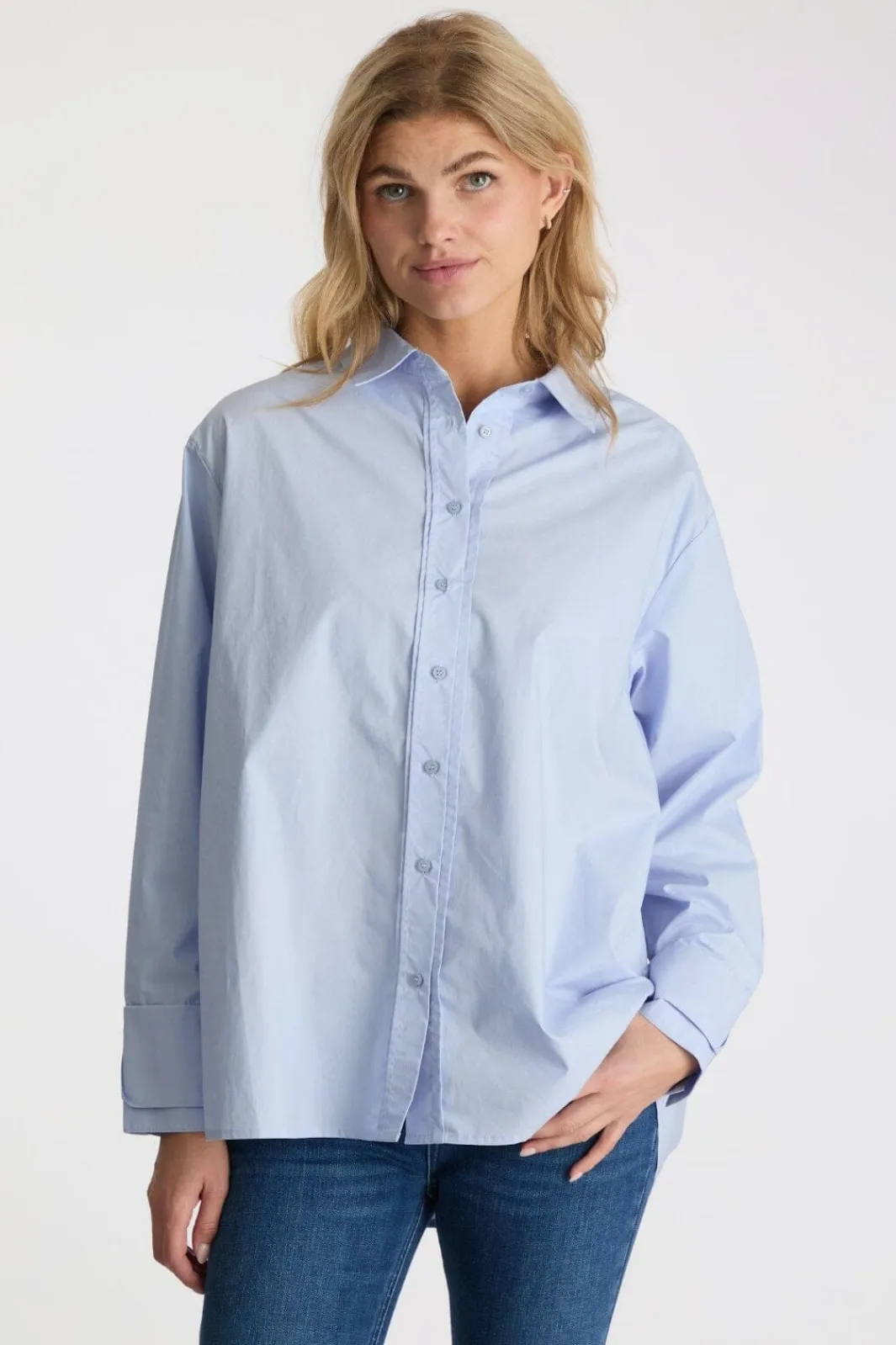 Best Neo Noir Hesther Poplin Shirt Light Blue