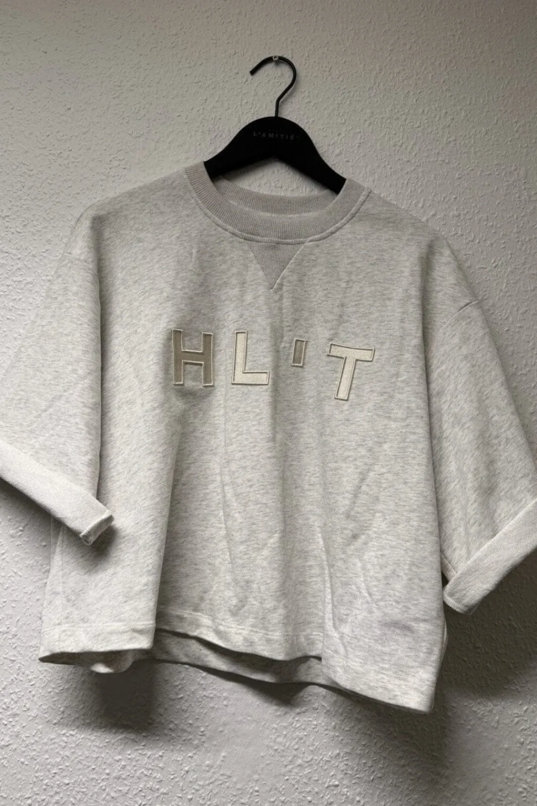 Sale Haute L'Amitié Hlt Ss Logo Sweat HL10171 Pearl Melange