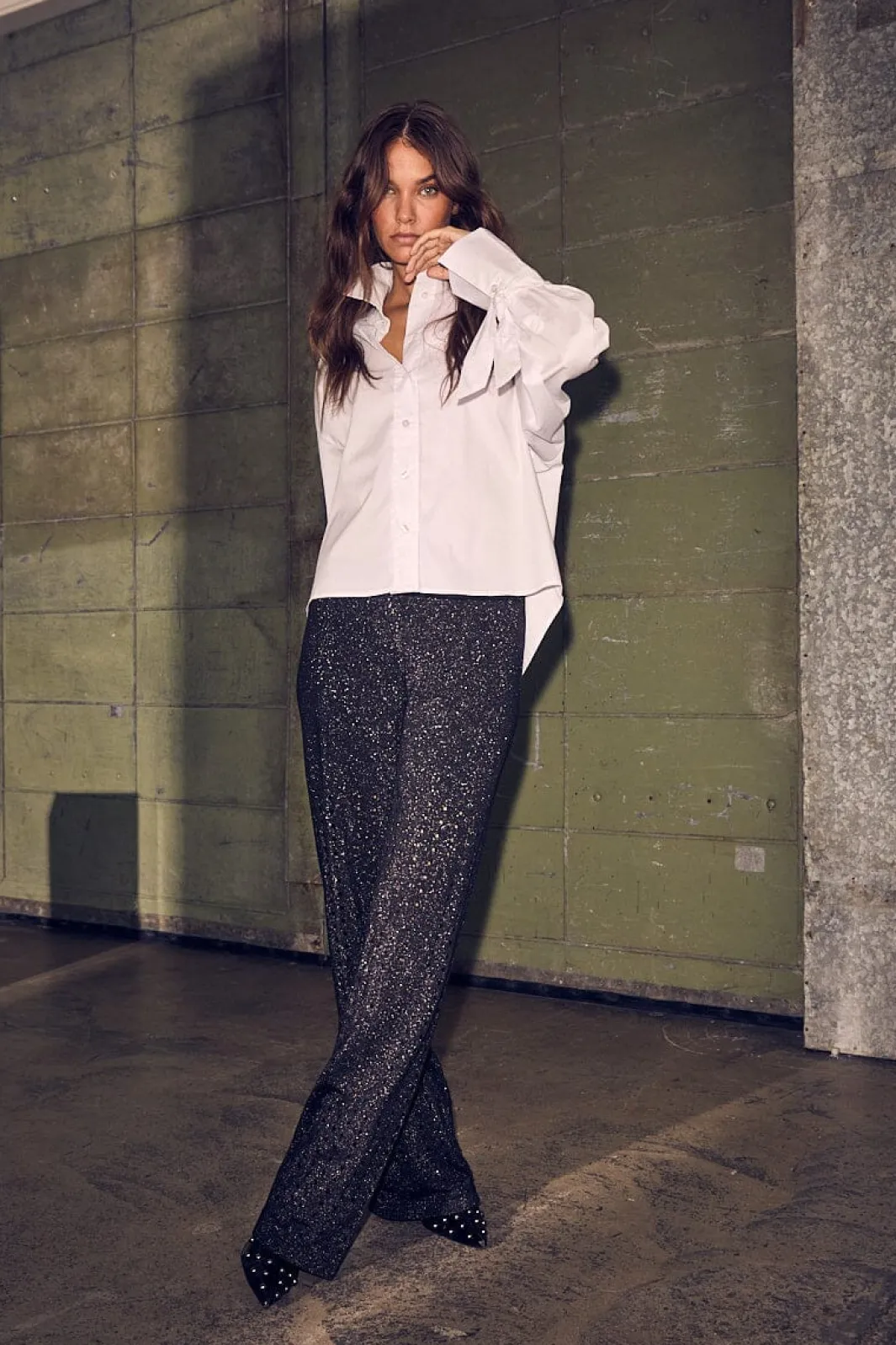 Sale Haute L'Amitié Hole Lurex Knit Pant HL10396 Black