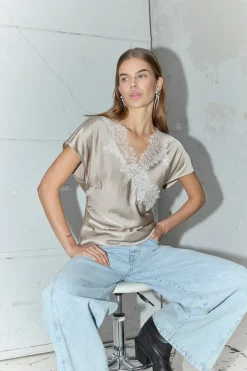 Sale Co´Couture Iduncc Lace Ss Blouse 45167 320