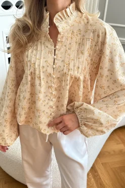Best BYIC Ingeborgic Shirt A23929 Yellow Flower Print