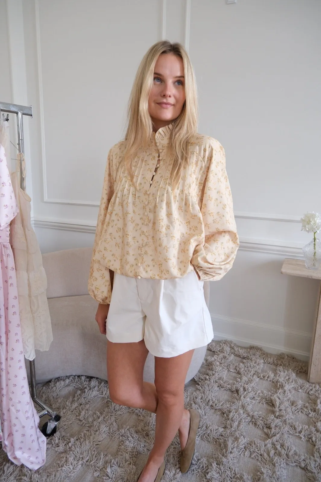 Best BYIC Ingeborgic Shirt A23929 Yellow Flower Print
