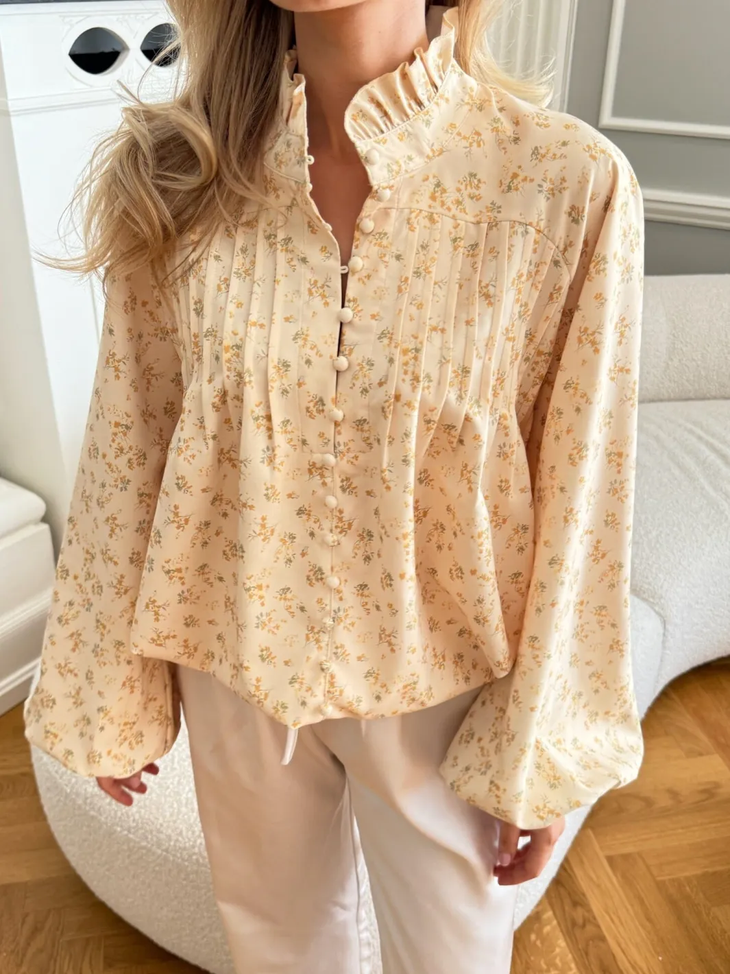 Best BYIC Ingeborgic Shirt A23929 Yellow Flower Print