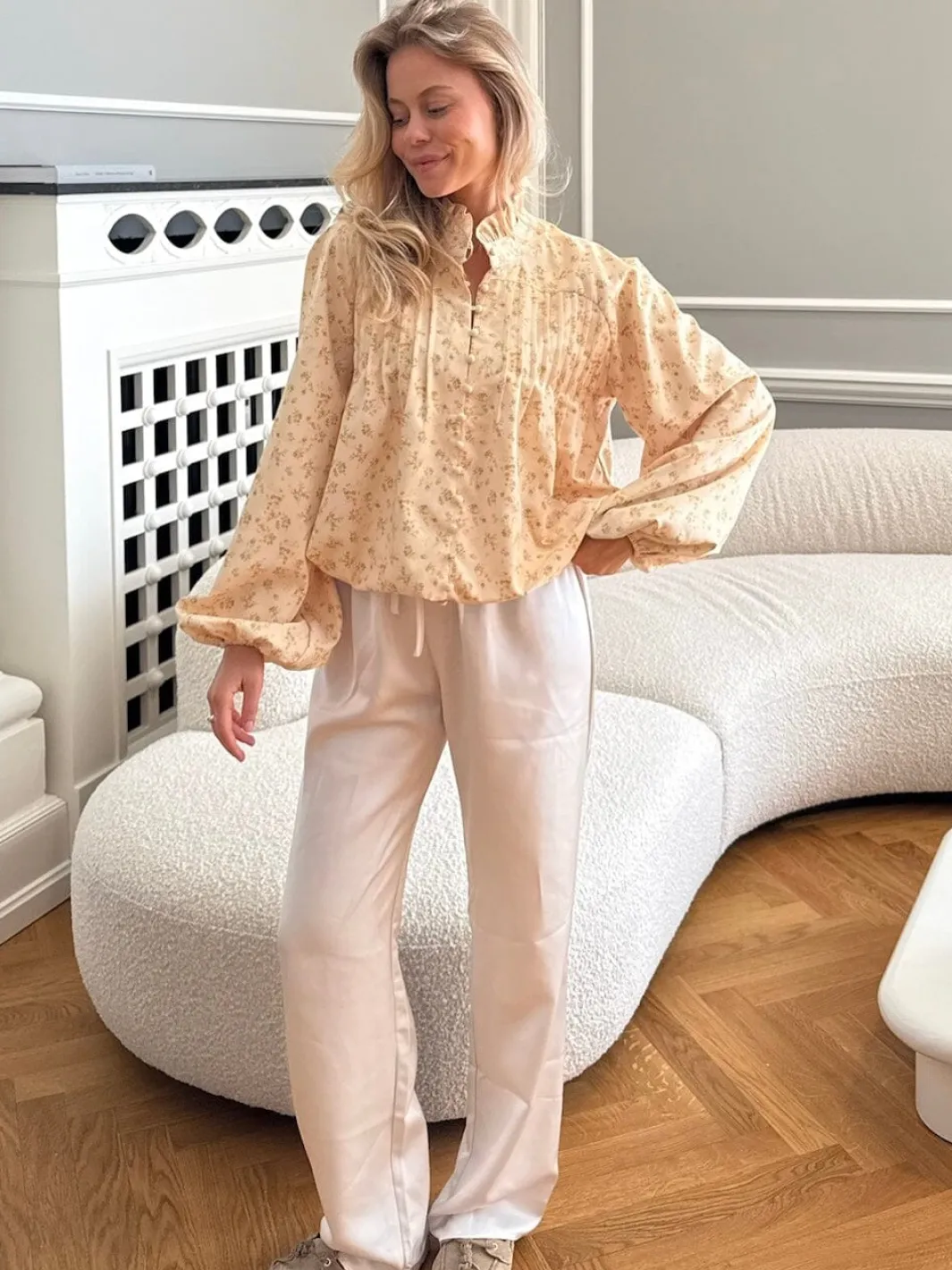Best BYIC Ingeborgic Shirt A23929 Yellow Flower Print