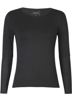 Online Liberte Isa Ls Lace Sleeve Blouse 21348 Black Wavy Lines