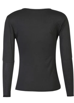 Online Liberte Isa Ls Lace Sleeve Blouse 21348 Black Wavy Lines