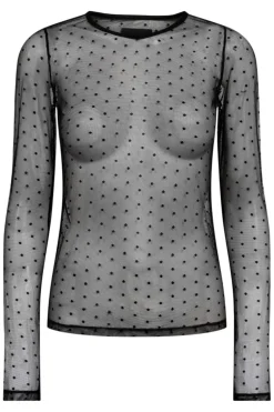 Discount Liberte Isa-Ls-Lace-Blouse Black Dot