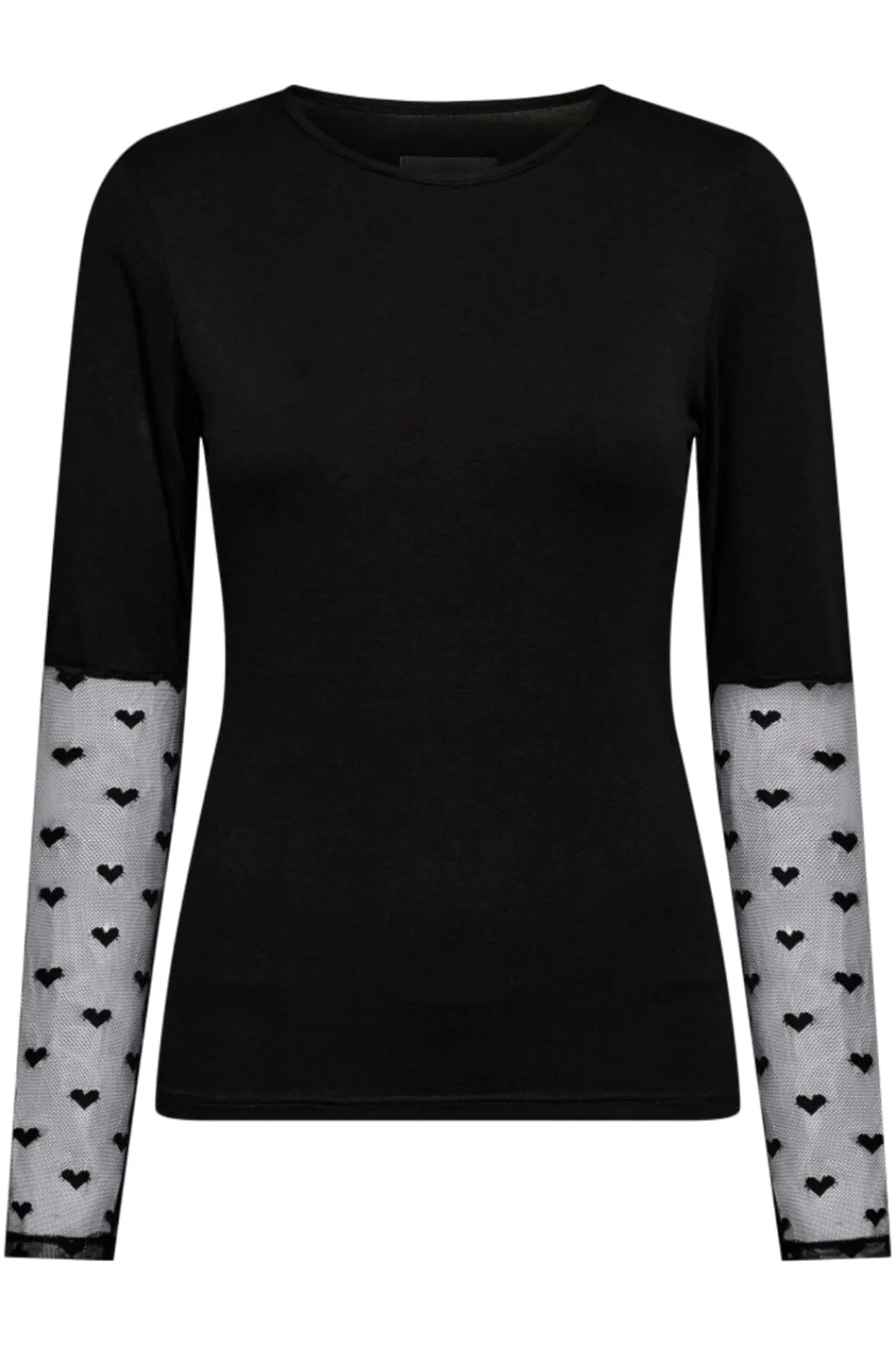 Outlet Liberte Isa-Ls-Lace-Sleeve-Blouse Black Heart