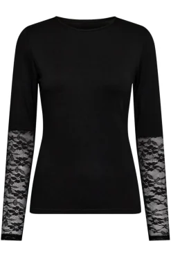 Liberte Isa-Ls-Lace-Sleeve-Blouse Black Flower2