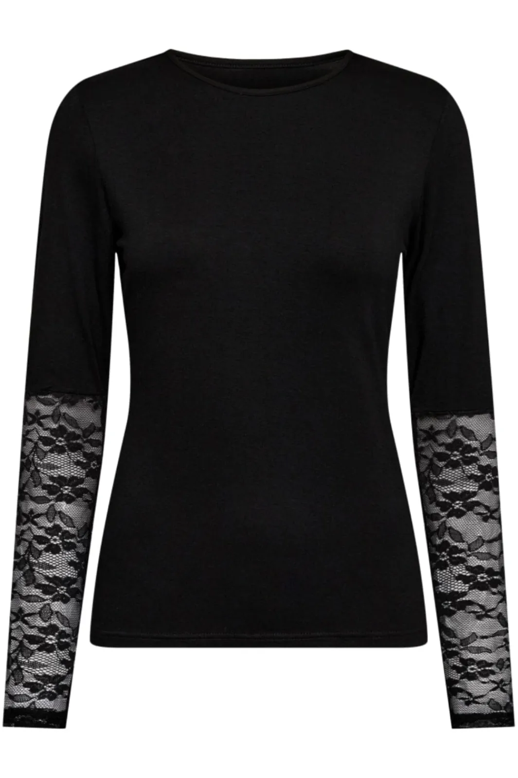 Liberte Isa-Ls-Lace-Sleeve-Blouse Black Flower2