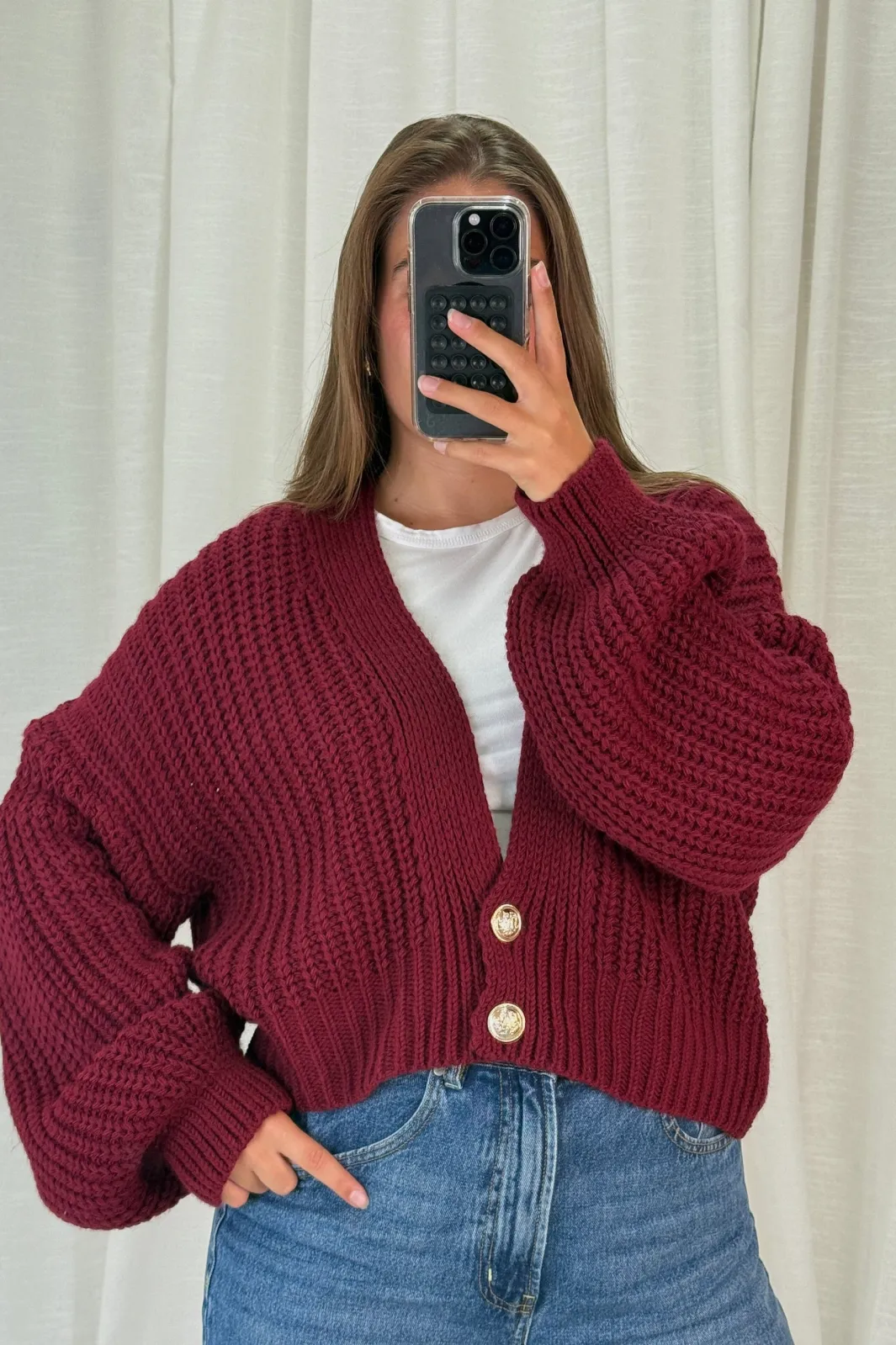 Sale A-bee Ivy Cardigan Burgundy