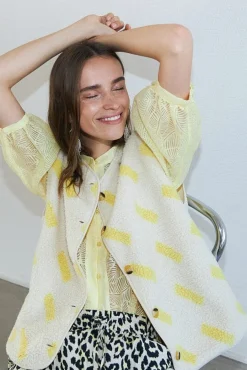 Hot Lollys Laundry Jacell Vest Sl26141-1001 93 Light Yellow