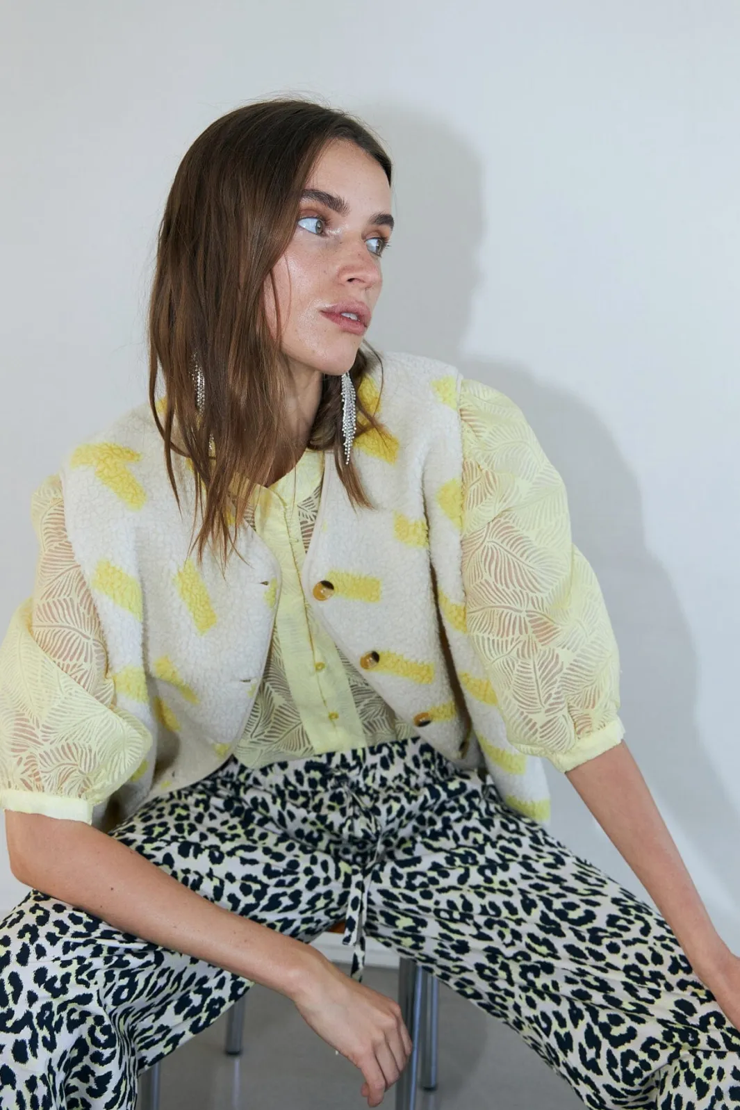 Hot Lollys Laundry Jacell Vest Sl26141-1001 93 Light Yellow