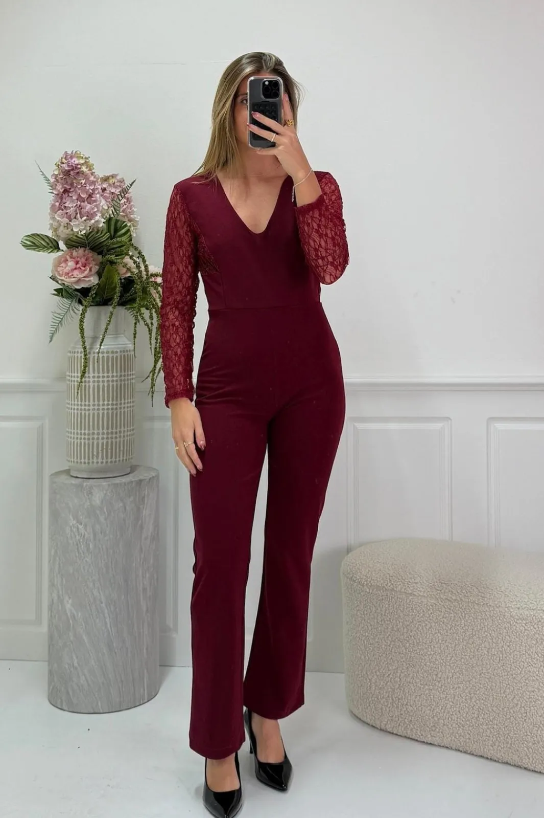 Best A-bee Janelle Jumpsuit Burgundy