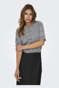 JDY alva Life 2/4 Embel Cardigan Knt 4743463 Medium Grey Melange Silver Embellishment