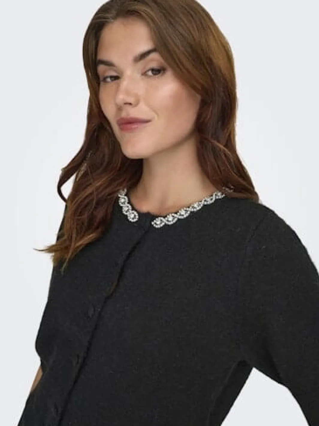 Clearance JDY alva Life 2/4 Embel Cardigan Knt 4907578 Black Silver Embellishment