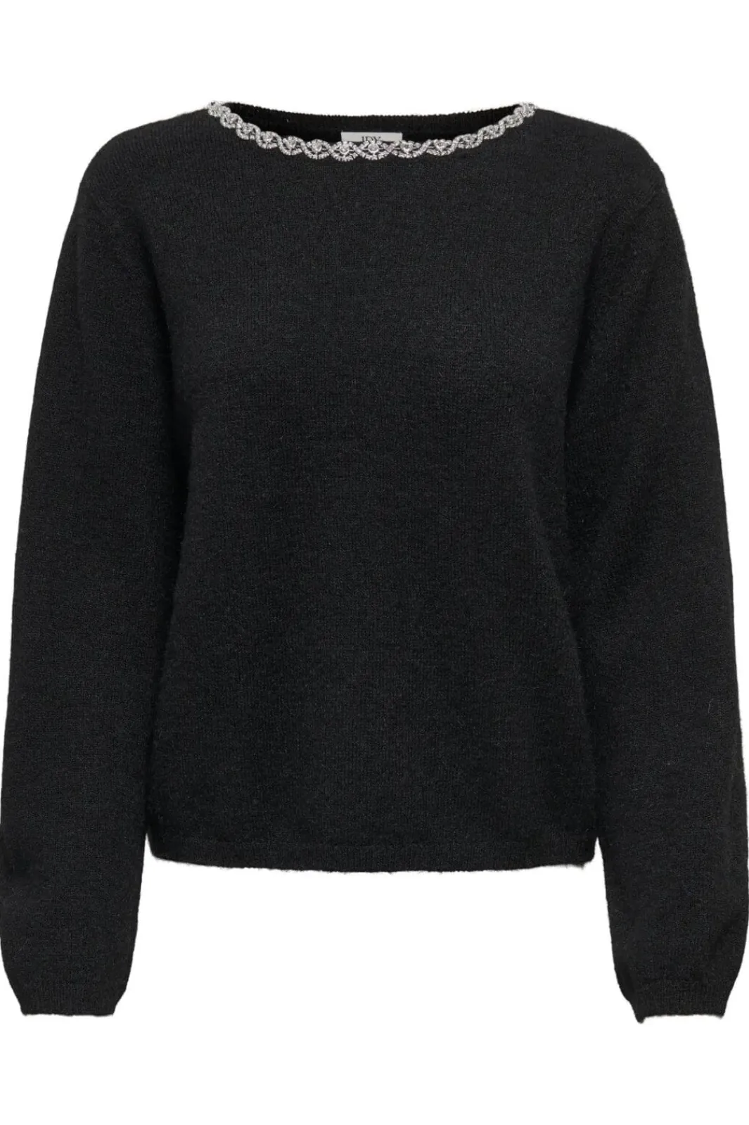 Discount JDY alva Life L/S Embellish Pullover Knt 4907581 Black Silver Embellishment