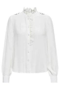 Best JDY amy L/S Frill Shirt 4746806 Cloud Dancer