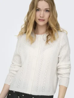 Best JDY april Life L/S O-Neck Cardigan Knt 4989001 Bright White Melange