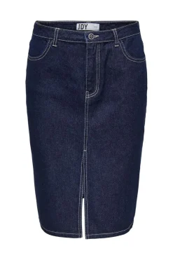 JDY bella Midi Slit Skirt 4743708 Dark Blue Denim