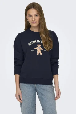 Hot JDY boogie L/S Sweat 4965596 Sky Captain Teddy Bear Print