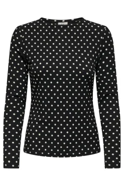 Outlet JDY bowie Life L/S O Neck Top 4903904 Black Dots