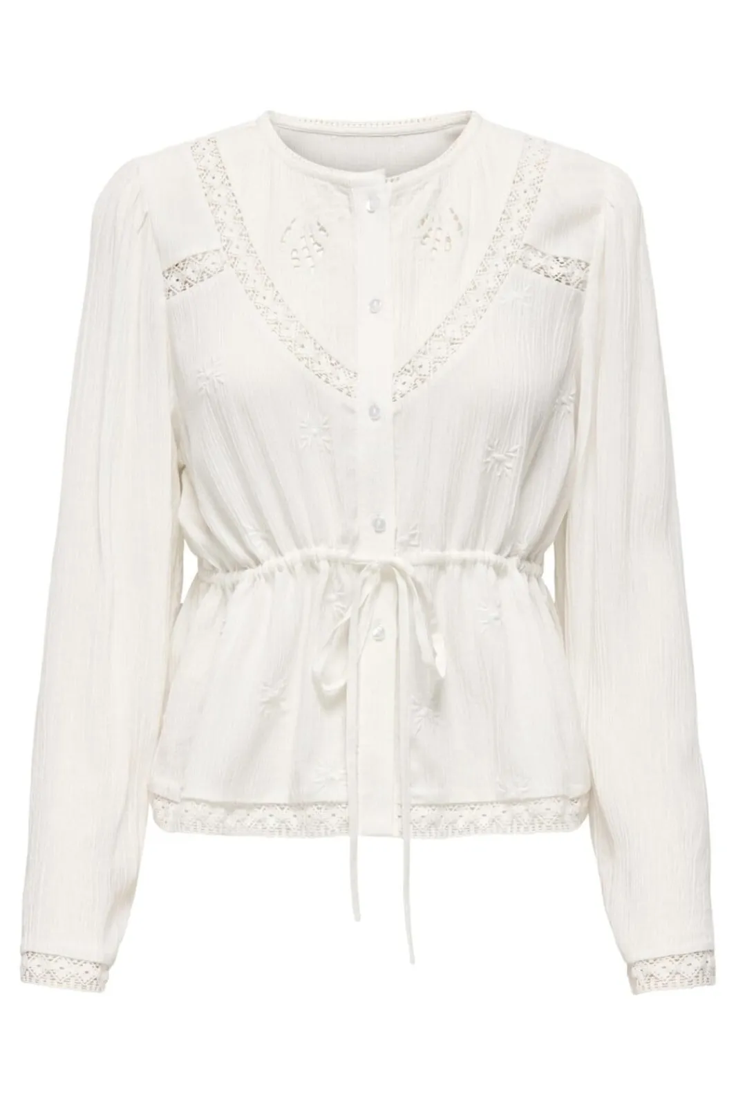Sale JDY camille L/S Embroidery Top 4991449 Cloud Dancer