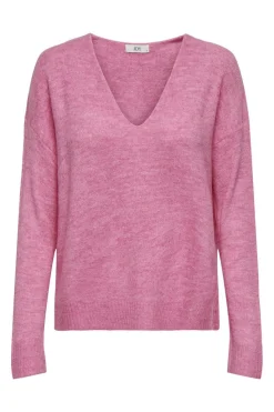 Sale JDY elanora L/S V-Neck Pullo. Knt 4359214 Pink Cosmos Melange