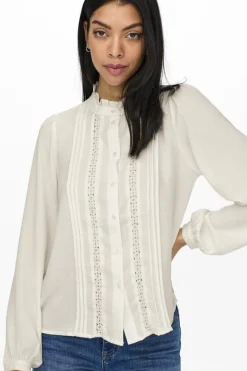 JDY ellis Life L/S Lace Shirt 3844203 Cloud Dancer