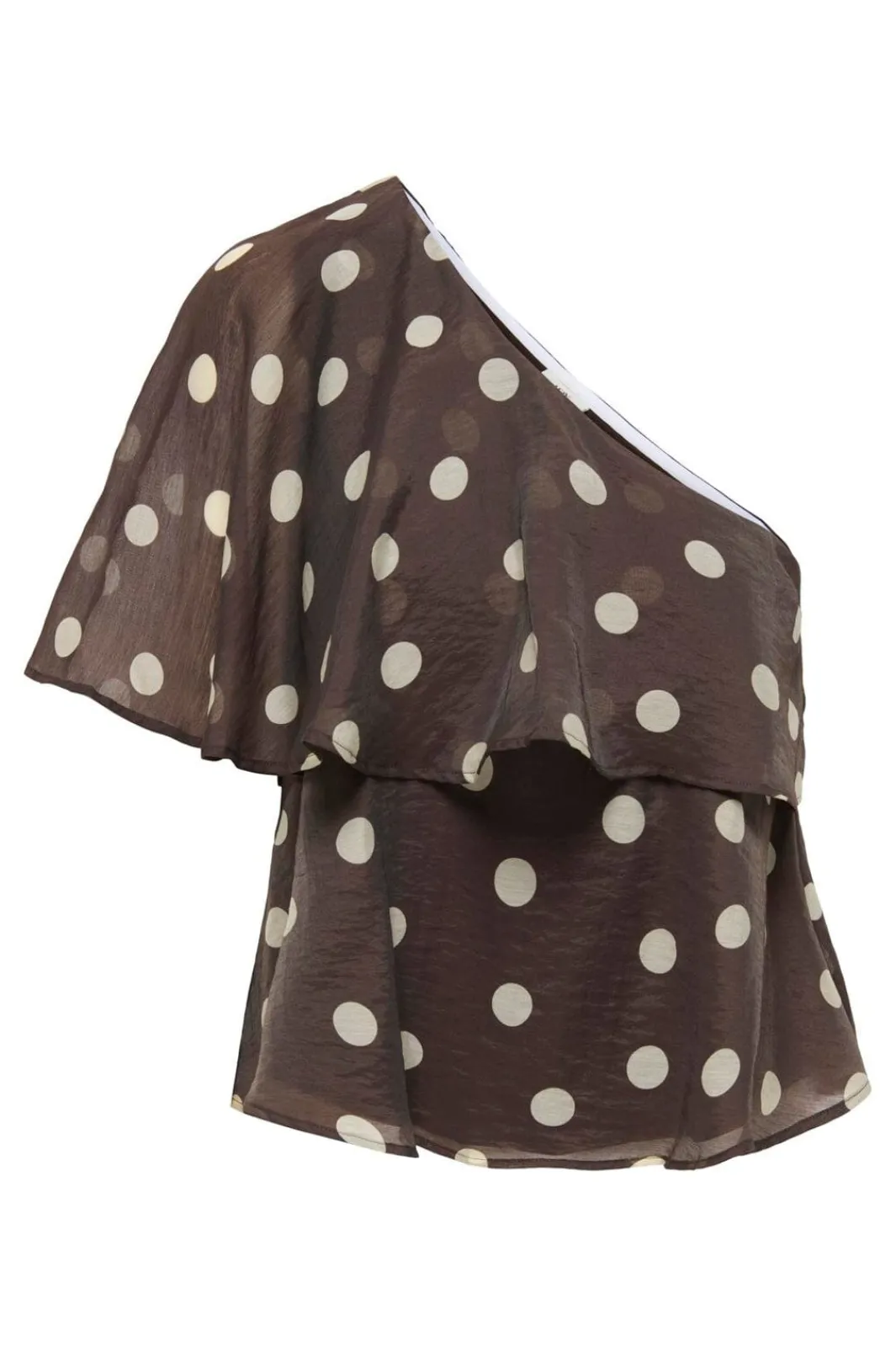 Outlet JDY fay Life One-Shoulder Top 5083204 Chocolate Torte Pristine Dot