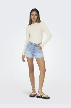 Best JDY fransiska Life L/S Hi-Nck Top Jr 4048245 Whitecap Gray