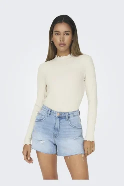 Best JDY fransiska Life L/S Hi-Nck Top Jr 4048245 Whitecap Gray
