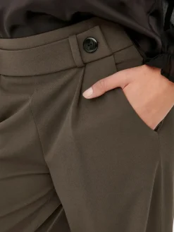 Best JDY geggo Life New Long Pant 4071962 Chocolate Brown Black Buttons