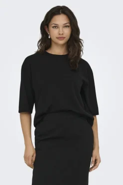 New JDY geggo Ss O Neck Loose Top 4901911 Black