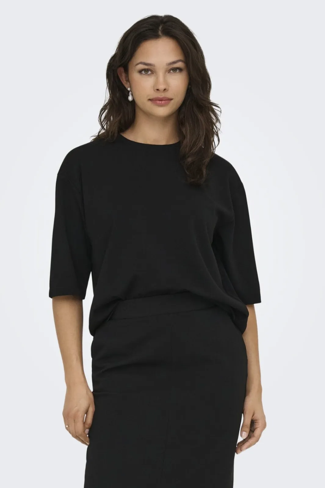 New JDY geggo Ss O Neck Loose Top 4901911 Black