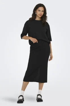New JDY geggo Ss O Neck Loose Top 4901911 Black