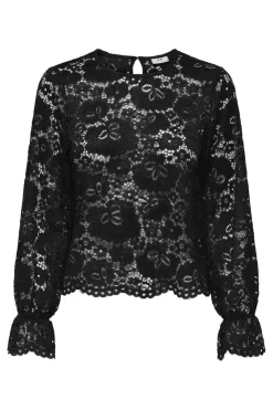 JDY lacey L/S Lace Top 4840204 Black