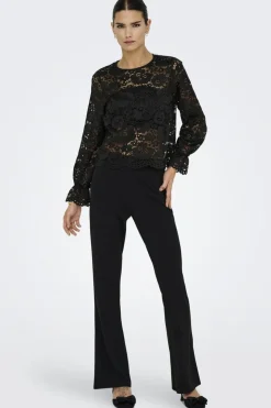 JDY lacey L/S Lace Top 4840204 Black