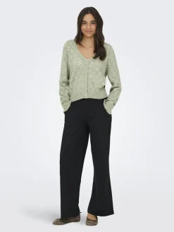 Outlet JDY letty L/S V-Neck Struc Cardi Knt 4963472 Seagrass Melange