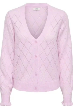 JDY letty L/S V-Neck Struc Cardi Knt 4963471 Pink Lady Melange