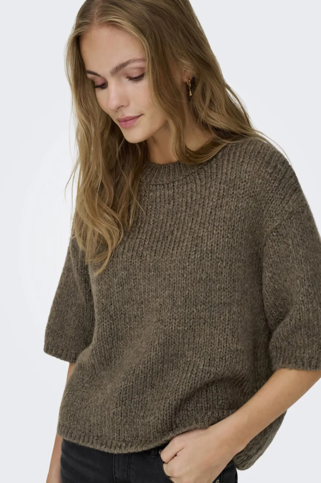 Best JDY linea S/S Pullover O-Neck Knt 4988041 Shitake
