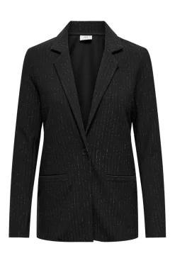 New JDY mary L/S Lurex Blazer 4625830 Black Silver Pinstripe