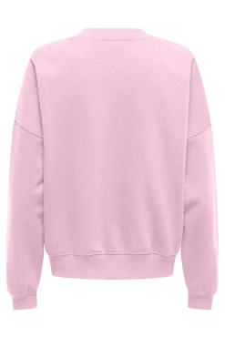 Best JDY mesa L/S O-Neck Emb Sweat 4974264 Pink Lady Paris Tnt Emb