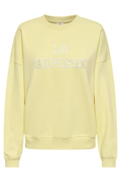 Outlet JDY mesa L/S O-Neck Emb Sweat 4974045 Double Cream La Superbe Cd Emb