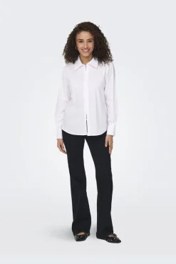 New JDY mio L/S Zip Shirt 4858745 White