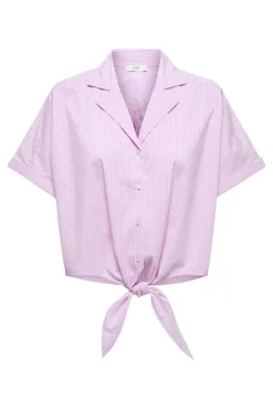 Sale JDY mio S/S Knot Shirt Dia 4951321 Shocking Pink Small White Stripes