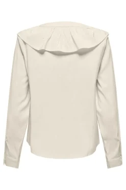 New JDY my Evie L/S V-Neck Frill Shirt 4902570 Birch