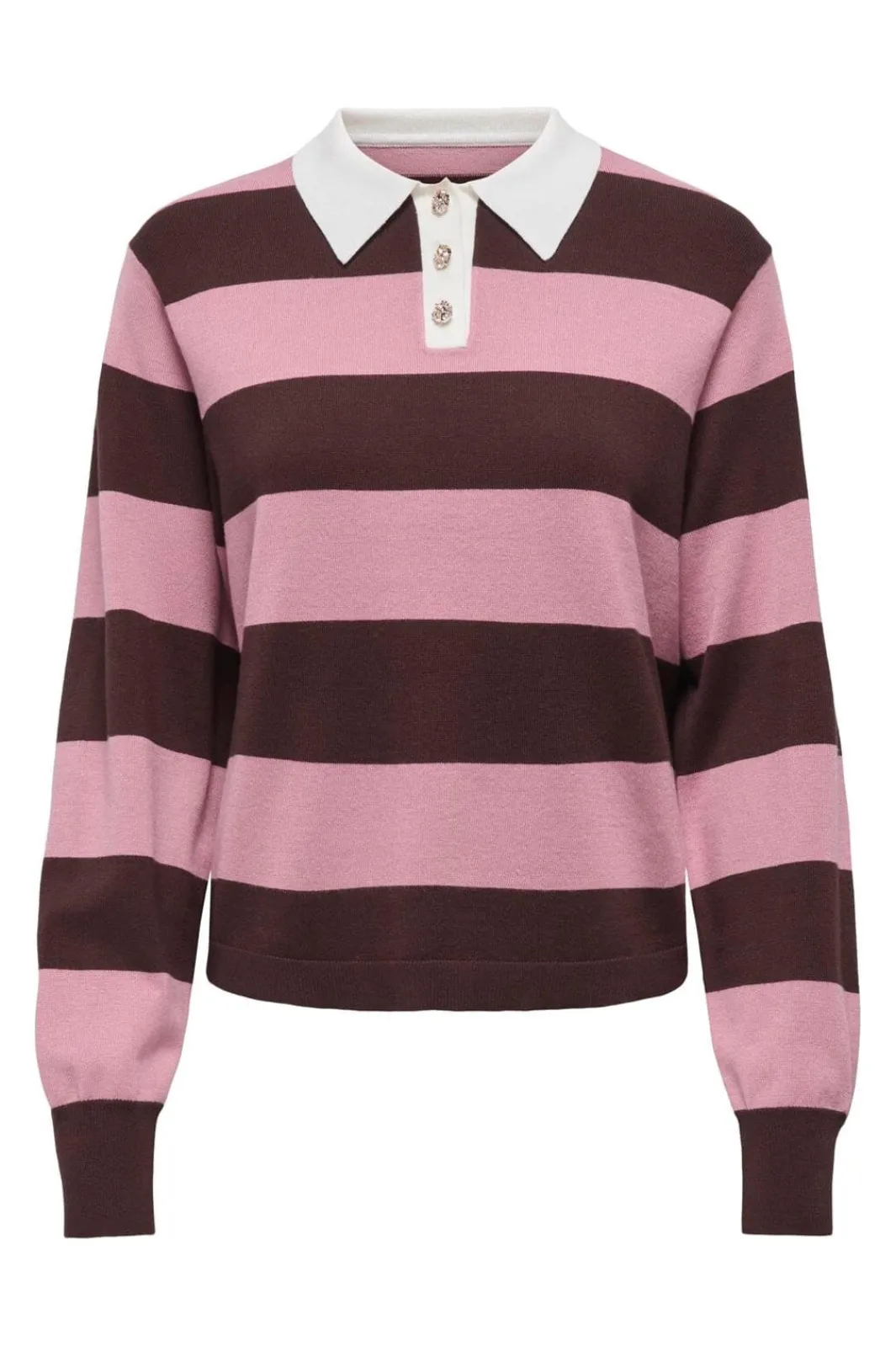 JDY naima L/S Polo Pullover Knt 5077092 Chicory Coffee W. Lilas