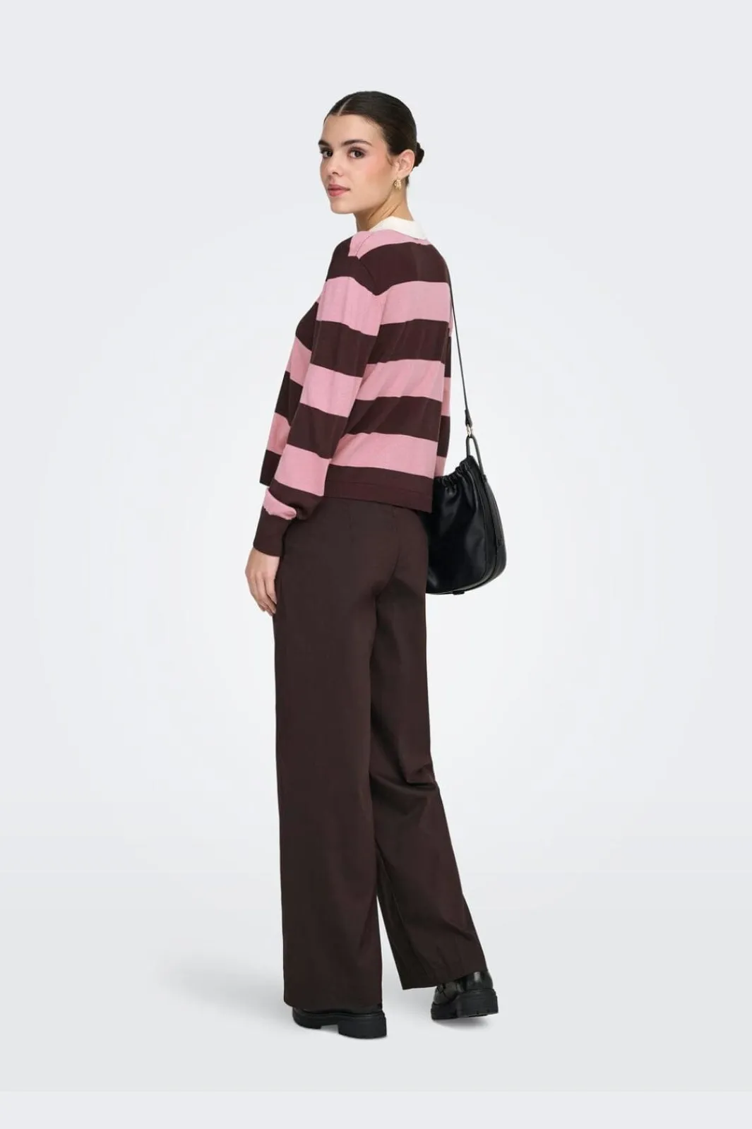 JDY naima L/S Polo Pullover Knt 5077092 Chicory Coffee W. Lilas