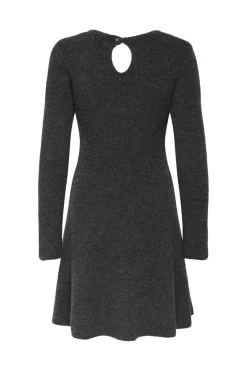 Outlet JDY nova L/S V-Neck Skater Dress Knt 4837958 Dark Grey Melange